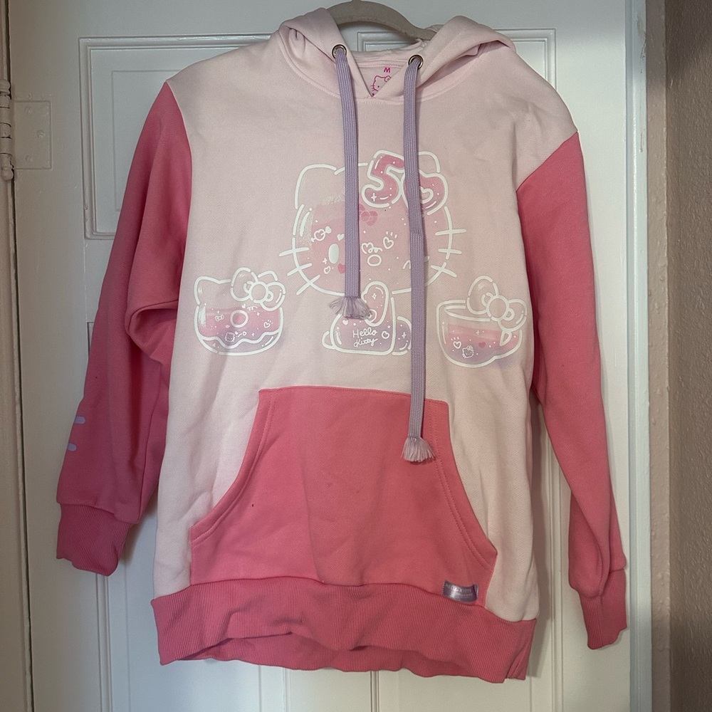 Hello Kitty Cafe 50th Anniversary Exclusive Pink Hoodie Sweater